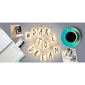 Personal LED string lights dare to dream 11 photo clips included new